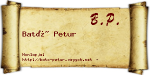 Bató Petur névjegykártya